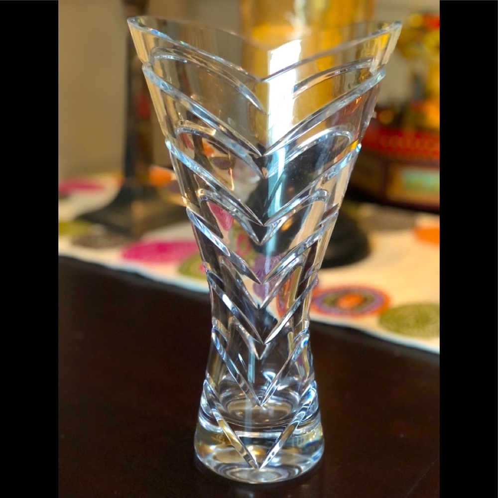Nambe crystal heart vase